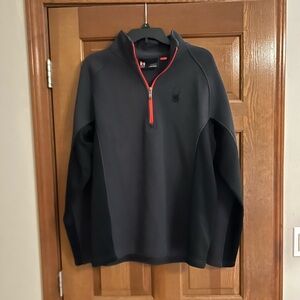 Spyder Gray and Red Fleece Pullover